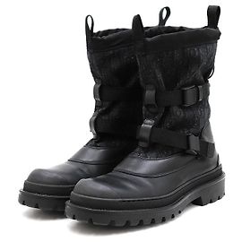 Dior Oblique Leather Platform Boots Black