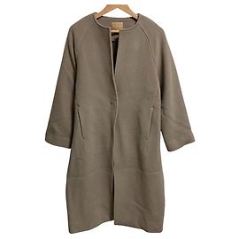 Autre Marque ENRICODOMANI Wool Collarless Coat Beige