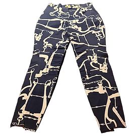 Pantalones de algodón con estampado Horsebit Gucci Tom Ford Blanco Azul marino