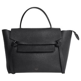 Céline Bolsa tiracolo em couro de vitelo granulado preto Preto