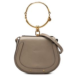 Borsa a tracolla Nile in pelle piccola marrone Chloé Marrone Taupe