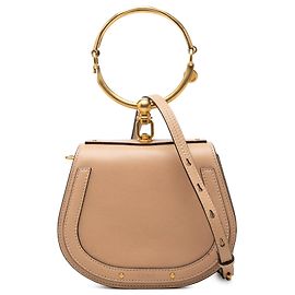 Bolsa tiracolo Nile de couro pequeno bege Chloé Bege