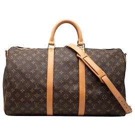 Louis Vuitton Marrom Monogram Keepall Bandouliere 50 Marrom