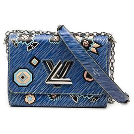 Louis Vuitton Blue Epi Denim Azteque Twist MM Blu