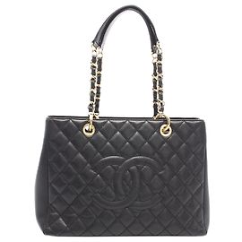 Chanel Black Caviar Grand Shopping Tote Black