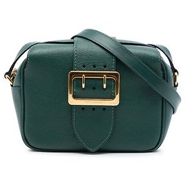 Bolsa transversal Burberry Green Small em couro de bezerro de grão macio com fivela Verde
