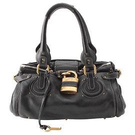 Chloé Paddington Handtasche aus schwarzem Leder Schwarz