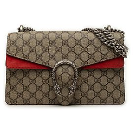 Bolsa de Ombro Gucci Beige Medium GG Supreme Dionysus Bege
