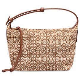 LOEWE Bolsa Cubi em canvas Anagram marrom Small Marrom