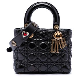 Dior Black Small Crinkled Patent Cannage My ABCDior Lady Dior Noir