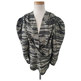IRO black and gold striped jacket with puffed shoulders Black Golden