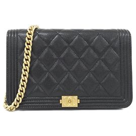 Catena per portafoglio Chanel Boy Line AP1117 Black Nero