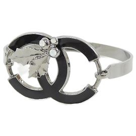 Chanel Navy and Silver Bangle Silvery Navy blue