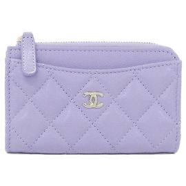 Chanel Timeless Classic Purple Card Case Purple