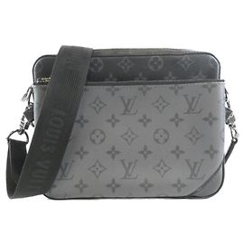 Borsa a tracolla Louis Vuitton Monogram Eclipse Reverse Trio Messenger Nero Grigio