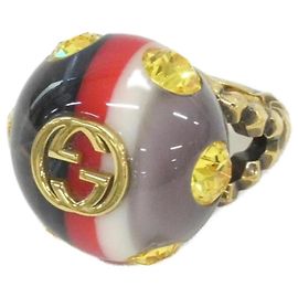 Anel Gucci 539112 com aro dourado multicolorido Multicor Dourado