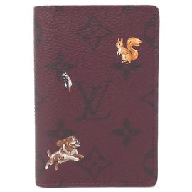 Louis Vuitton Monogram Business Card Case Dark red