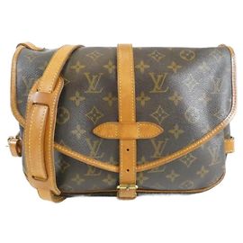 Sac à épaule Louis Vuitton Monogram Saumur Marron