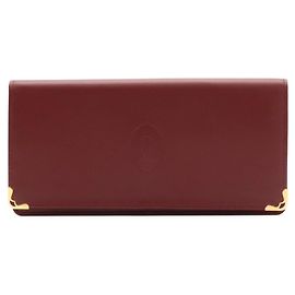Cartera larga de dos pliegues Cartier Must de Line Burdeos