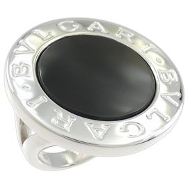 Bulgari Anel de banda Bvlgari Bvlgari em ouro branco e ônix Outro