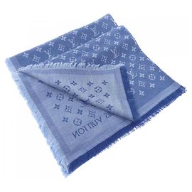 Sciarpa/Stola Louis Vuitton Monogram Essential Blu Blu navy