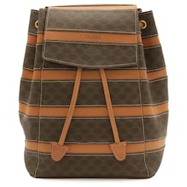Céline Celine Macadam Pattern Backpack Beige Dark brown