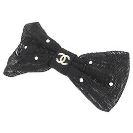 Chanel AAA265 Navy Cotton Barrette Navy blue