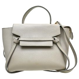 Céline Cinto Celine Mini em couro texturizado Marrom