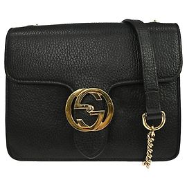 Gucci Interlocking Leather Small Negro
