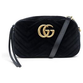 BORSA GUCCI MARMONT SMALL 447632 VELOUTÉ NERO CON TRACCOLLA Nero