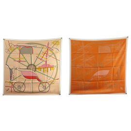 Hermès NEU HERMES PETIT DUC DOUBLE FACE CARRÉ 90 Seidentuch ORANGE Orange