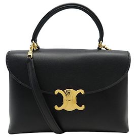 Céline NOVA BOLSA CELINE NINO MEDIUM 117523 COURO GRAIN PRETO ALÇA Preto