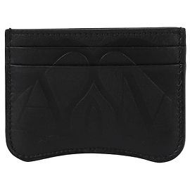 Alexander McQueen Seal Card Holder Black Leather Black