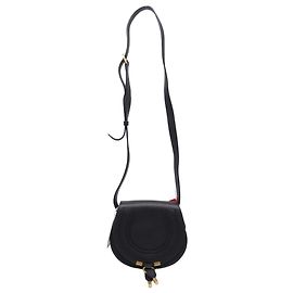 Bolsa transversal Marcie Small Chloé em couro de bezerro granulado preto Preto