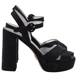 Escarpins slingback Prada en daim noir Noir