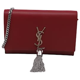 Yves Saint Laurent Borsa a tracolla Small Kate di Saint Laurent in pelle rossa con nappa Rosso