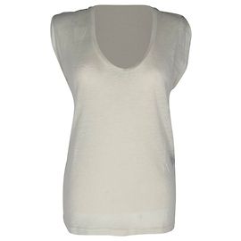 T-shirt Zankou en lin blanc Isabel Marant Blanc