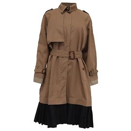 Trench de Gucci com camadas plissadas e cinto em algodão marrom Marrom