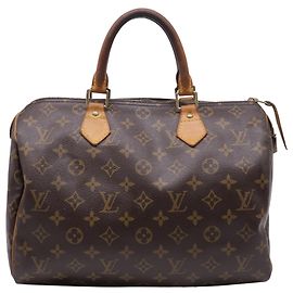 Sac à main Louis Vuitton Speedy 30 en toile enduite marron Marron