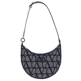 Valentino Garavani Mini Bolsa Assinatura Logo Azul