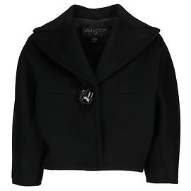 Giambattista Valli Hidden-Snap Cashmere Jacket Black