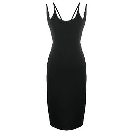 Versace Cross-Back Strap Midi Dress Black