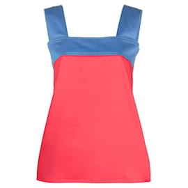 Yves Saint Laurent Top carré Color-Block YSL (Bleu clair) Rouge