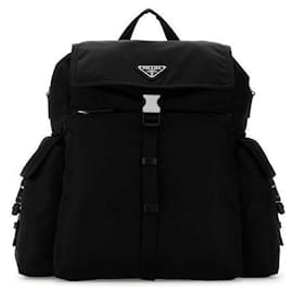 Prada Explore Re-nylon And Leather Backpack Black