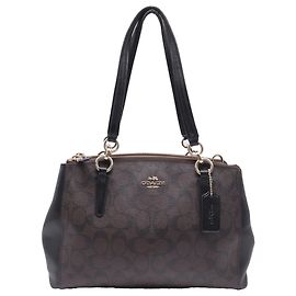 Bolsa Coach Small Christie Carryall em couro marrom Marrom