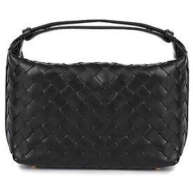 Borsa a tracolla Bottega Veneta in pelle di vitello nera Nero