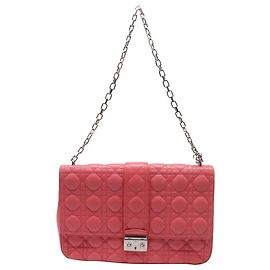 Borsa a tracolla Large Miss Dior in pelle di agnello rosa Rosa