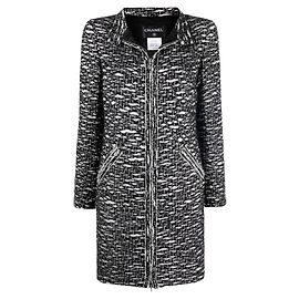 Chanel Mandarin-Collar Bouclé Coat Black