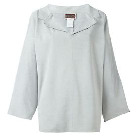 Yves Saint Laurent Kenzo Relaxed-Fit Suede Blouse Grey
