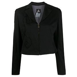 Versace Zip-Cuff Cotton Jacket Black